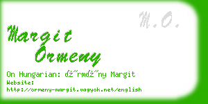 margit ormeny business card